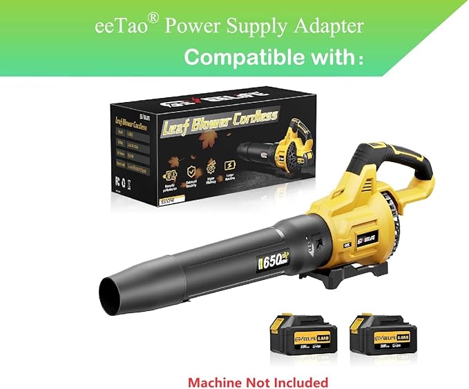 Charger Compatible with GEVEELIFE 650CFM Leaf Blower Cordless 20V 5AH Battery Replacement Adapter Power Supply Cable Cord