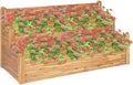 2-Tier Wooden Garden Planter Box Wood Garden Raised Bed for Plants Vegetables Herbs and Flowers 63x29.5x33.1-406