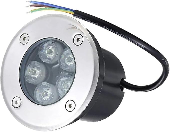 Round Recessed Led Buried Lights - Outdoor Led Landscape Lamp Ip67 Waterproof Stainless Steel Led Spotlight Outdoor Led Ground Floodlights for Pathway Patio Garden La-Warm Light-6 W