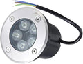 Round Recessed Led Buried Lights - Outdoor Led Landscape Lamp Ip67 Waterproof Stainless Steel Led Spotlight Outdoor Led Ground Floodlights for Pathway Patio Garden La-Warm Light-6 W