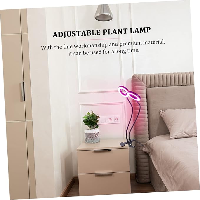 HANABASS LED Dual-Headed Plant Grow Light for Indoor Plants Adjustable Brightness Timer 5V Clip-on Design for Succulents and Hydroponics