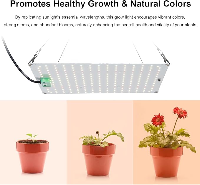 Plant Grow Light Full Spectrum Growth Light LED Indoor Plant Supplement Light 3000K 5000K IR UV Grow Light for Green Plants Flowers Vegetables with Hanging Chains and Lifting Rope