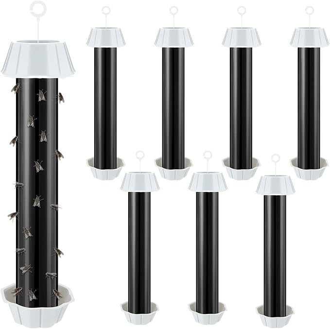 Qualirey Fly Traps for Indoor Outdoor Hanging Fruit Fly Stick Trap Sticky Mosquito for Home Insect 10 x 2.5 Inches(Black8 Pcs)