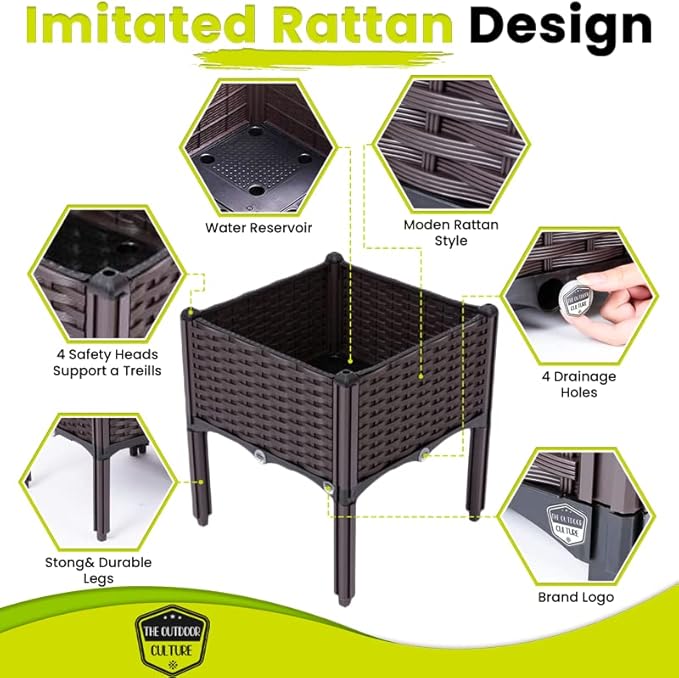 Raised Garden Beds | Vegetable Raised Plant Kit | Elevated Garden Bed with Legs | Self Watering Planter Box Ideal for Outdoor Gardening | Grow Flowers Herbs &amp Vegetables with Ease