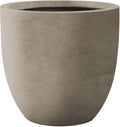 Kante 13.4 Dia Round Concrete Planter Large Outdoor Modern Indoor Decorative Plant Pots with Drainage Hole and Rubber Plug for Home and Garden Weathered Concrete