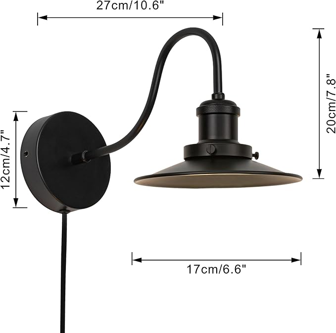 Hook Mounted Plant Light Full Spectrum 4500K 10W Adjusted Light Beam Range 15-60° Industrial Style Goose Neck Wall Lamp for Indoor Plants Flowers Growing
