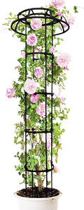 Garden Trellis for Climbing Plants - Mushroom Top Round Frame Heavy Duty Metal Support | Outdoor Obelisk Plant Tower for Cucumber Zucchini Rose Grape Ivy Vine Clematis tomatto Flower Growth Use
