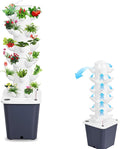 Vertical Hydroponics Garden TowerGrowing Systemwith 10L Tank6 LayersAutomatic Wateringfor Home Indoor Gardening (Black)
