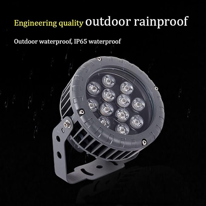 12V/24V Outdoor Spotlight - LED Landscape Light LED Flood Light IP65 Waterproof Color-Changing Tree Engineering Garden Spotlight for Yard Lawn Garden Pathway Lighting(Red36W(DC24V))