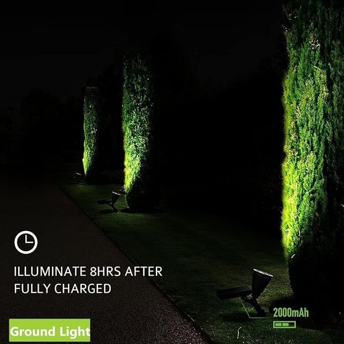 Solar Spotlights 4LED Solar Landscape Spotlights Solar Landscape Lights Waterproof 2-in-1 Multi Use Outdoor Wall Lights (Green)