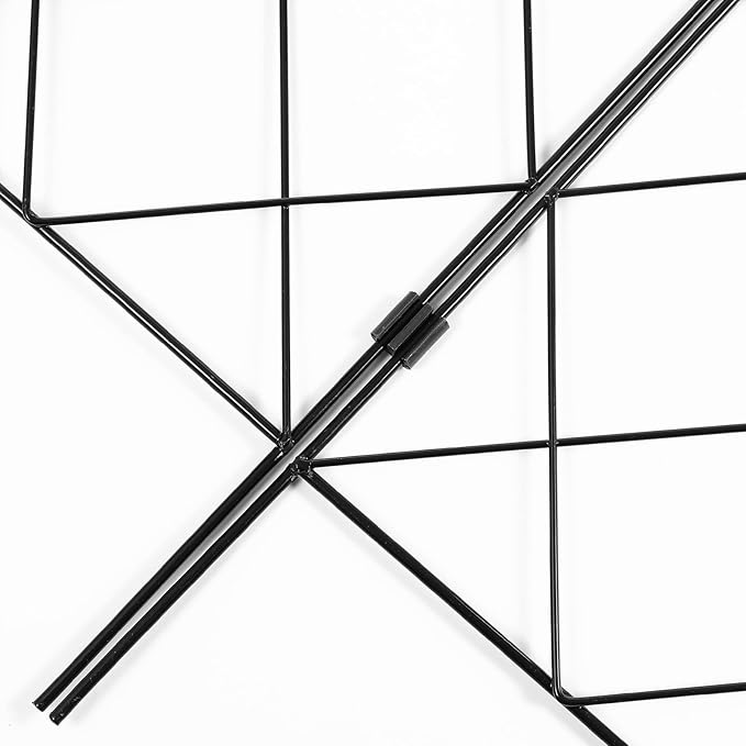Heavy Duty Folding Iron Plant Climbing Trellis with Pole Bean Support and Plant Cutting Holder for Outdoor Garden Vines 1.96ft X 1.73ft