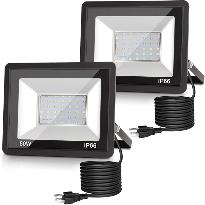 LOHAS Landscape Spot Lights Outdoor 5w 2pack+Flood Lights Outdoor 50W 2pack