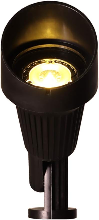 Best Pro Lighting 9W LED Fiberglass Bullet Lights Pack of 6 in Black Finish 12 Volt