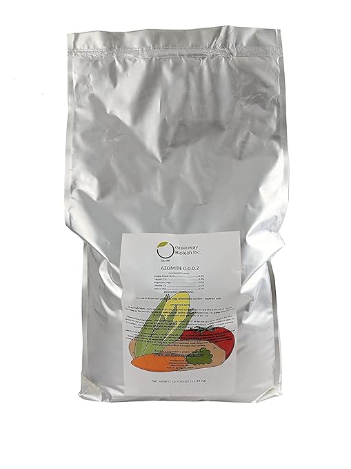 Greenway Biotech Inc. Azomite Rock Dust Volcanic Ash Organic Fertilizer with Micronutrient &amp Trace Minerals- Natural Mineral Soluble Plant Fertilizers for Enhances&amp Increases Crop Yield (2x25
