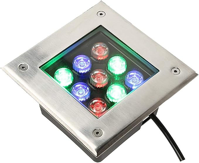 Square LED Buried Light - Ground LED Garden Landscape Lamp IP67 Waterproof Recessed LED Spotlight 12V Low Voltage Led Well Lights for Yard Lawn Patio Pathway(Blue Light5 W)