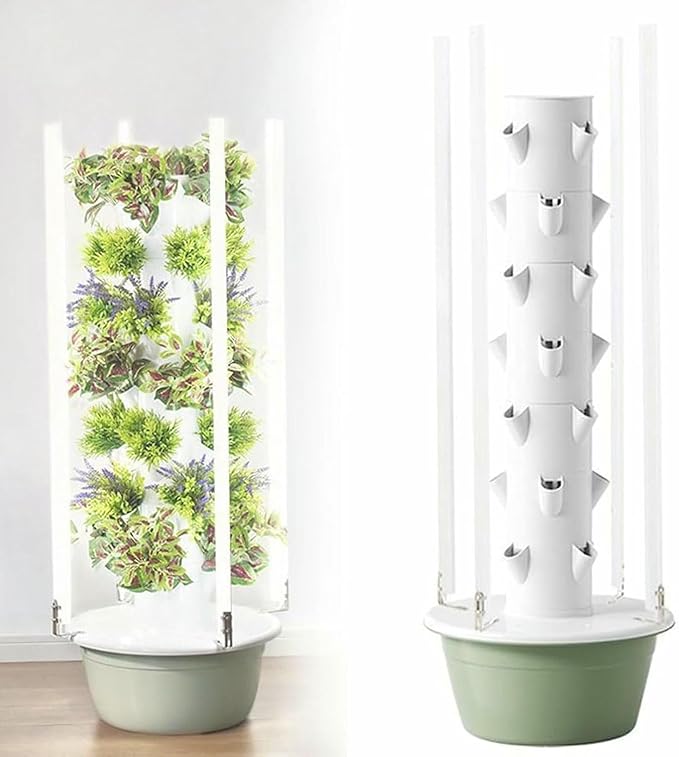 Hydroponics Growing System Vertical Tower Aeroponics Indoor Tower Garden Aquaponics Growing Kits Herb Garden-*