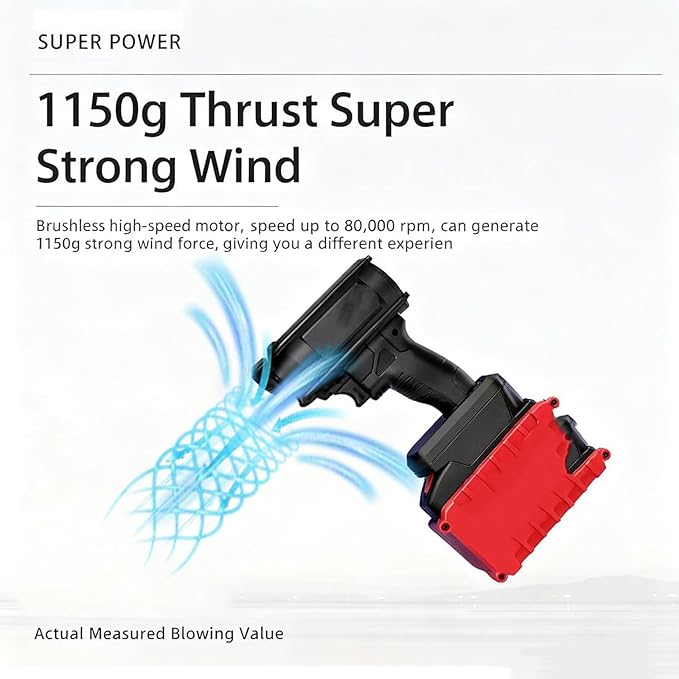 2026 Upgrade Jet Blower 2.0 Electric Leaf Blower Cordless Portable Handheld Blower High-Power Car Blower for Drying 160000 RPM 200 MPH for Car Patio Snow Dust Lawn Dryer (for Makita)