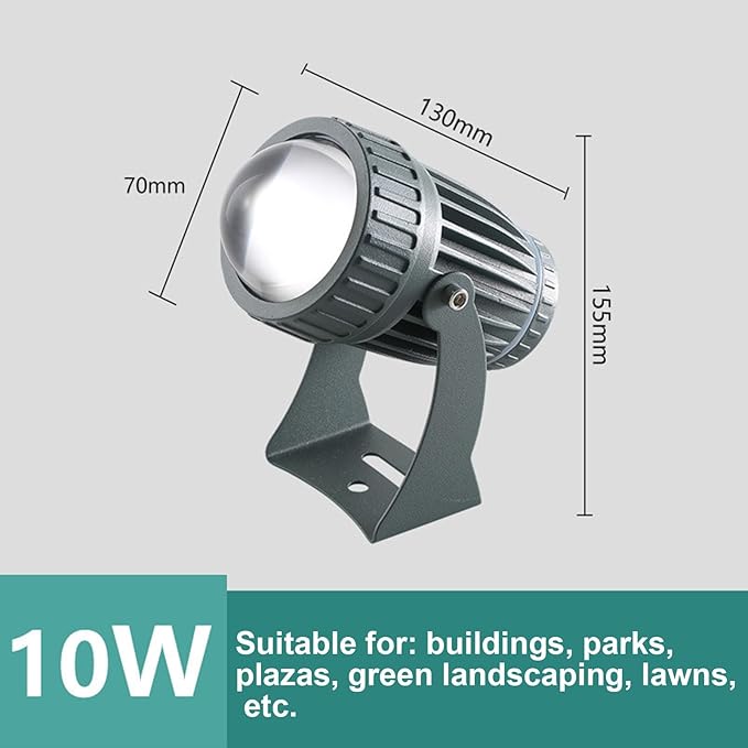 Outdoor Spotlights - LED Long-Distance Floodlights AC 220V IP65 Waterproof Wall Lamp Landscape Lighting Narrow Beam Spotlight Adjustable Bracket Ground Light(Red10W(AC220V))