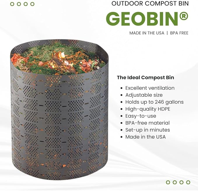Geobin Compost Bin - 246 Gallon Expandable Easy Assembly Made in The USA Outdoor &amp Backyard Composter