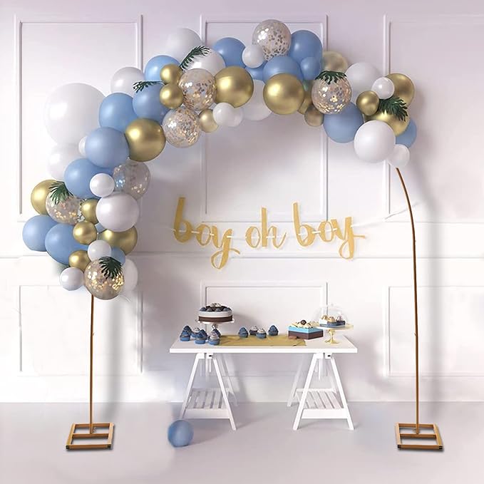 7.5ft Metal Wedding Arch Balloon Arch Stand Gold Party Decoration Arch Wedding Arch Backdrop Stand for Wedding Birthday Party Anniversary Valentine Ceremony Decorations