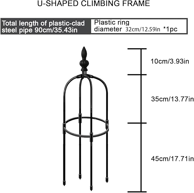 Black Garden Obelisk Trellis Garden Obelisk Trellisfor Climbing Plants Metal Plant Support Trellis Rose Climbing Trellis Flower Supports for Potted Plants Climbing Rose Vine(120cm/47in)