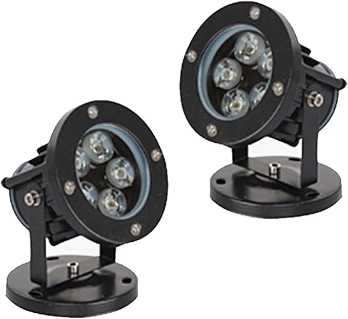2PCS LED Floodlight - Round Projection Lights IP65 Outdoor Waterproof Landscape Lawn Light Adjustable Spotlight LED Tree Lamps Outdoor Lighting With Base 6W Garden Terrace LED Light(Warm White2w(