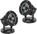 2PCS LED Floodlight - Round Projection Lights IP65 Outdoor Waterproof Landscape Lawn Light Adjustable Spotlight LED Tree Lamps Outdoor Lighting With Base 6W Garden Terrace LED Light(Warm White2w(