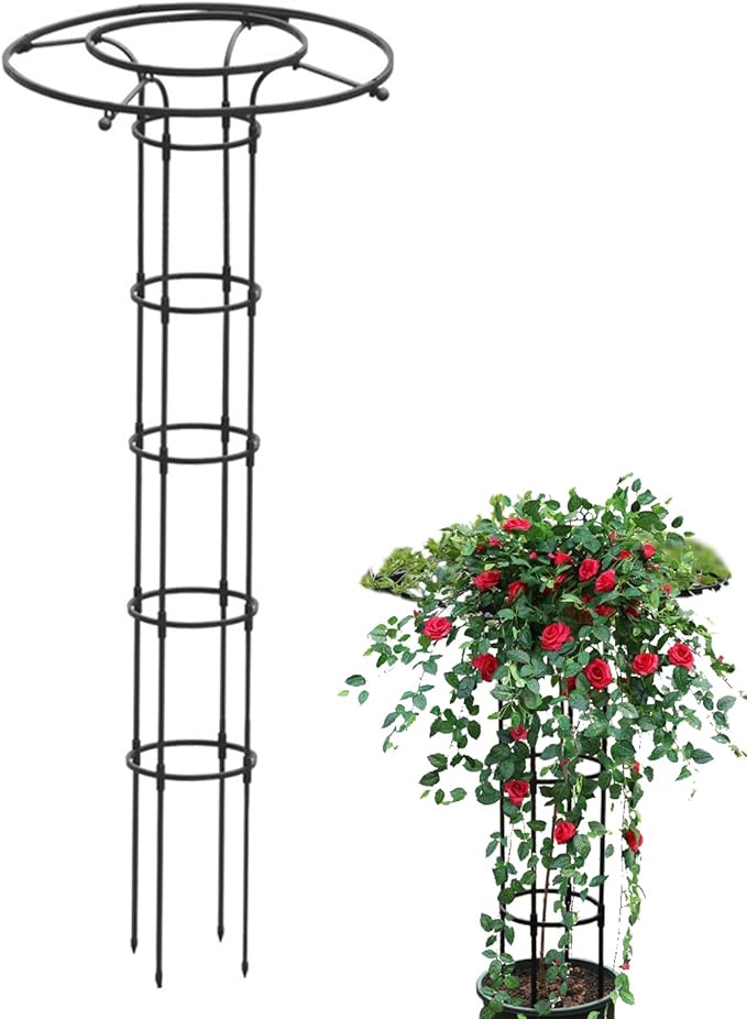 Umbrella Trellis TowerUmbrella Trellis Garden Rustproof Trellis Metal Vine Plant Support Trellis Vertical Umbrella Garden Trellis Tower for Potted Plant Support Decorative Vegetables Flowers Vine