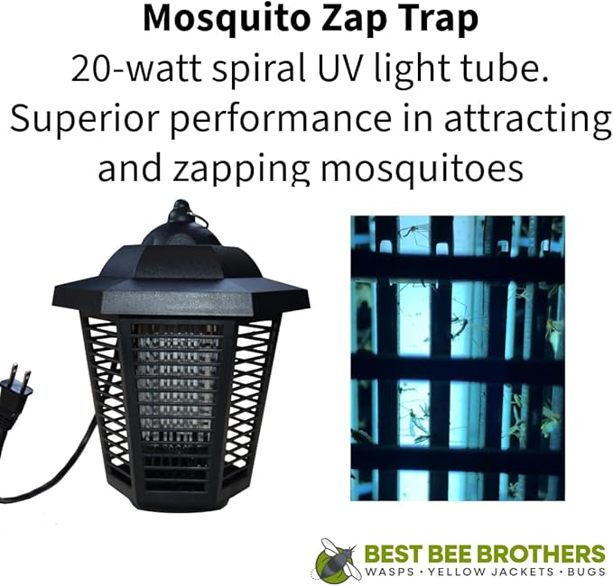 Best Bee Brothers Weatherproof Bug Zapper Outdoor Mosquito Zapper 1/2 Acre Coverage 12 x 8.5
