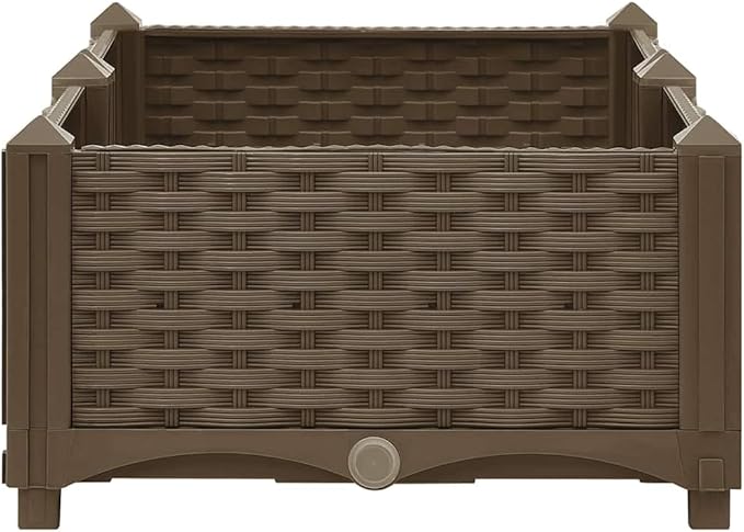 Raised Bed Brown Polypropylene Medium Durable Raised Bed Gardening Pots &amp Planters 316512