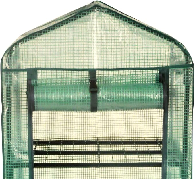 KINZZY Premium 2 Tier Portable mini Greenhouse with Heavy Duty PE Cover Plus Reinforced Shelving Within 33 lbs Weight Capacity 23 X 18 X 34 Inch