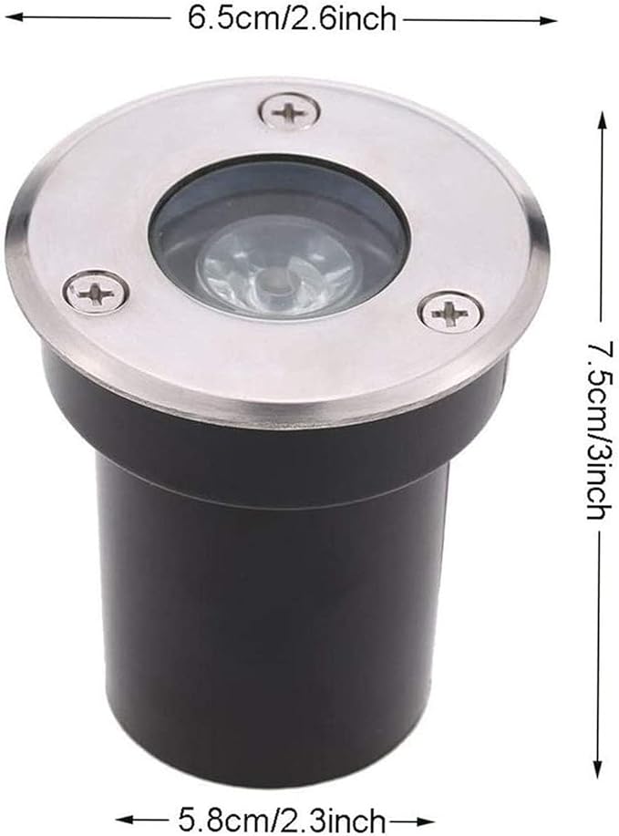 Ultra Thin Ground LED Landscape Lamp - 1W LED Underground Light IP67 Waterproof 304 Stainless Steel Recessed LED Pool Lights Outdoor Spotlight for Garden Lawn Pond Lighting Lights(Color:War