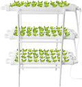 Hydroponics Growing System Kit Aquaponics Growing System3 Layers/108 Sites Food PVC Pipes Planting Vegetables Garden Tools for VegetablesFruitsPlant(Upgraded Version)