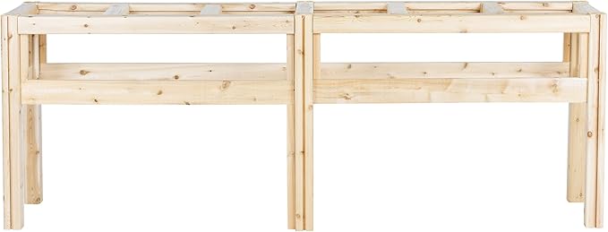 Greenes Fence Six Bucket Elevated Cedar Wood Garden Frame 84 in. x 16 in. x 30 in. - Made in USA with North American Cedar