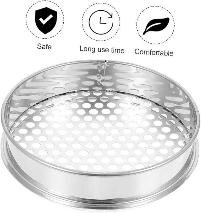 2pcs Garden Sifting Tool Stainless Steel Soil Sieve Manual Soil Sieve for Gardening