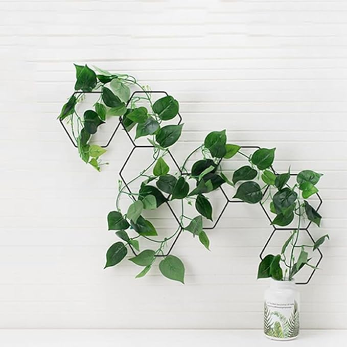 7PCS Chain Trellis for Climbing Plants - Indoor &amp Outdoor House Plant Accessories for Monstera Pothos Ivy and More | Garden Wall TrellisPlant Vine SupportHouseplant Accessories(Gold)