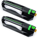 [2 Pack] RESTMO Heavy Duty Oscillating Sprinkler with Metal Base – Adjustable Flow Control Lawn Watering System Covers Up to 3600 Sq. Ft. for Garden Yard