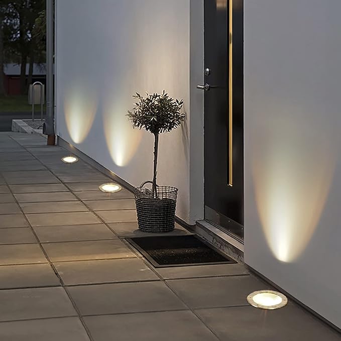 Outdoor Buried Lights Round Landscape Lamp IP65 Waterproof Spotlight for Driveway Deck Porch Pathway Patio In-Ground Light (Color : Warm White Size : 15W-12V)