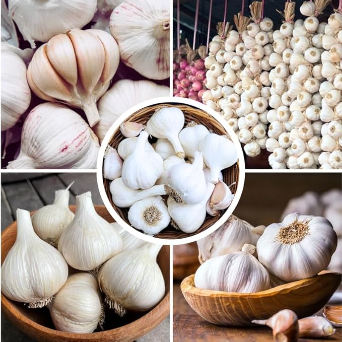 1 Pound White Hardneck Garlic Bulbs for Planting Fresh High-Yield Hardy Garlic for Garden or Container Growing