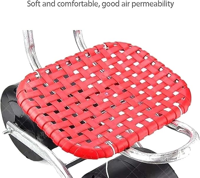 Rolling Garden Seat 360°Rotating Gardening Seat On Wheels for Gardener Planting Foldable Backrest Gardeners Trolley with Adjustable Height