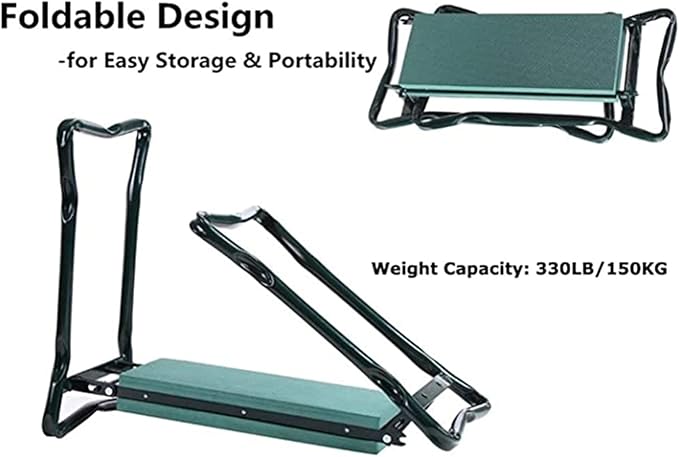 Garden Kneeler and Seat Folding Stainless Steel Garden Stool Tool Bag Eva Kneeling Pad Gardening Gifts Supply Garden Supplies