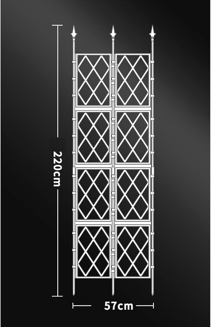 Foldable Garden Trellis For Climbing Plants Outdoor And Indoor DIY Garden Plant Support Metal Trellis Wall White Decorative Fences Flower Support Frame For Vines Climbing Plants Vegetables ( Siz