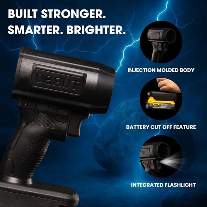 Storm Industries Jet Blower 2026 New Upgrade Storm Leaf Blower with Noise-canceling Earplugs 1300000RPM Handheld Turbo Blower for Patio Cleaning Car Drying Camping (for Bosch Batteries)