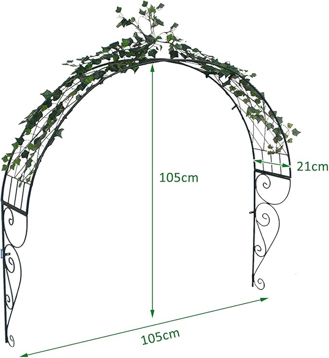 Metal Garden Arch Trellis Wall Mounted Rose Arch Garden Trellis for Windows Doors Entrances for Climbing Plants Garden ArchwayWindow Shade Frame(White)