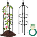 Trellis for Climbing Plants Outdoor3/4/5Ft Tower Garden Obelisk Trellis with Twist TieMetal Potted Plant Climbing Support for Indoor Outdoor Flowers Vegetable Fruits Vines Support (4FT)