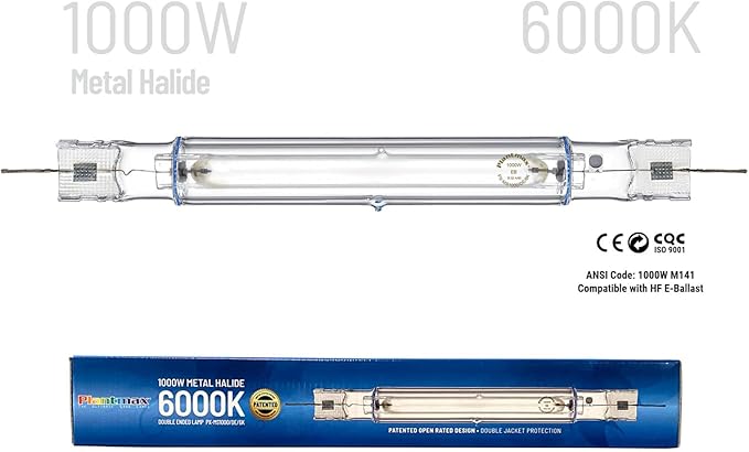 UltraGrow – Classic 1000W DE Double Ended HID Grow Light System with HID Bulb Dimmable Ballast for Indoor Growing (Classic Open Reflector &amp MH)