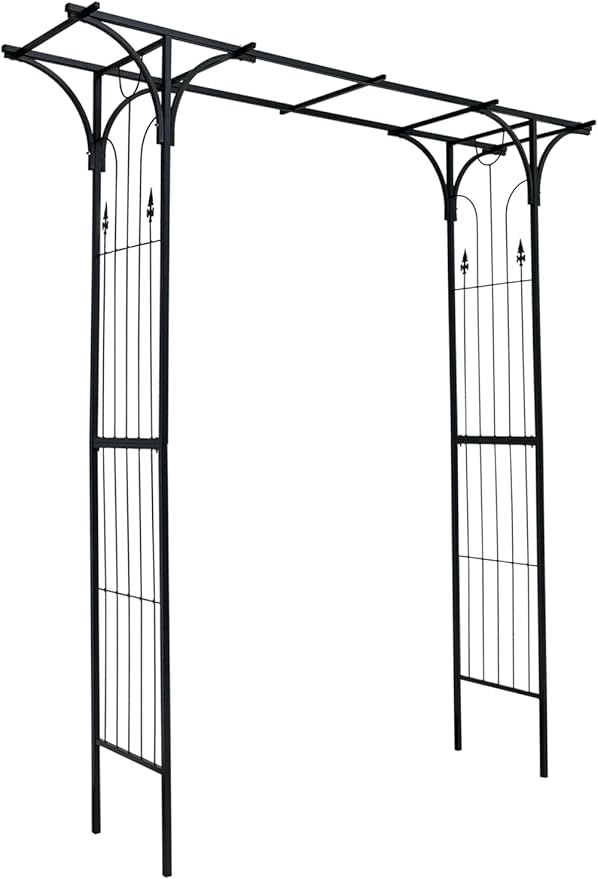 Metal Garden Arch GTrClimbing Plants Support Arch Outdoor Arch Wedding Arch Party Events Archway Black