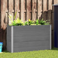 Modern Grey Wood-Plastic Composite Raised Garden Bed 59.1x19.7x35.8 Inch Planter Box for Outdoor Plants Durable UV &amp Water Resistant Gardening Solution
