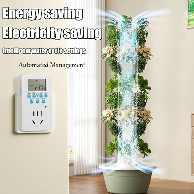 Hydroponics Growing TowerHydroponics Tower Garden Growing for Home GardenVertical Planter with LED LightHerbs and Vegetables (28holes)