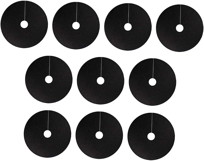 10x Tree Mulch Rings Weed Barrier Fabric with 2.76 Hole Gardening Thickened Plant Cover Breathable Non Woven Tree Protector Black